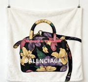 Balenciaga Multicolor Floral Print Flannel Sofa Throw Blanket BA421